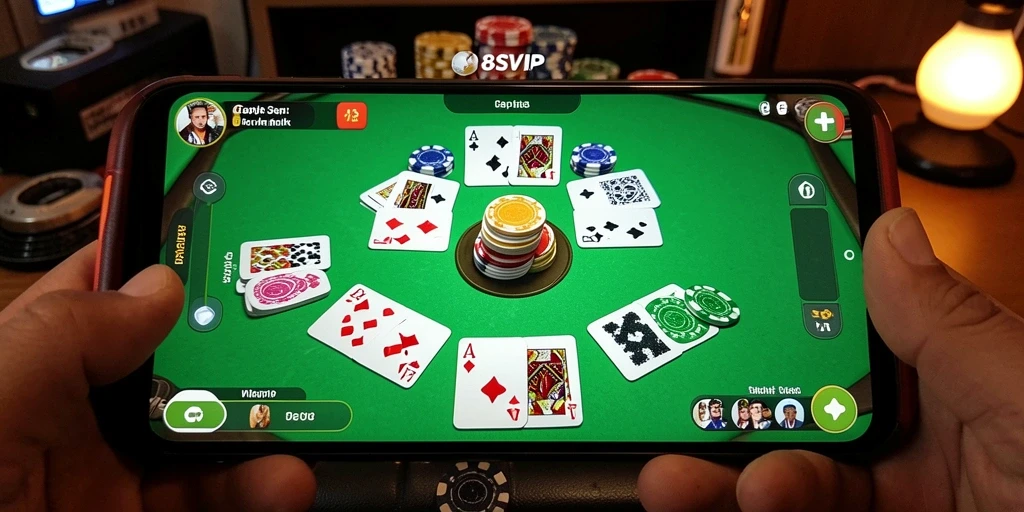 Tampilan gameplay seru dari 8SVIP dengan kartu Gaple.