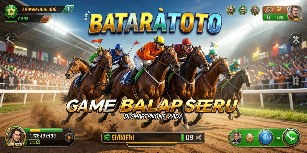 Tampilan utama gameplay BATARATOTO menampilkan balapan seru di lintasan kota.