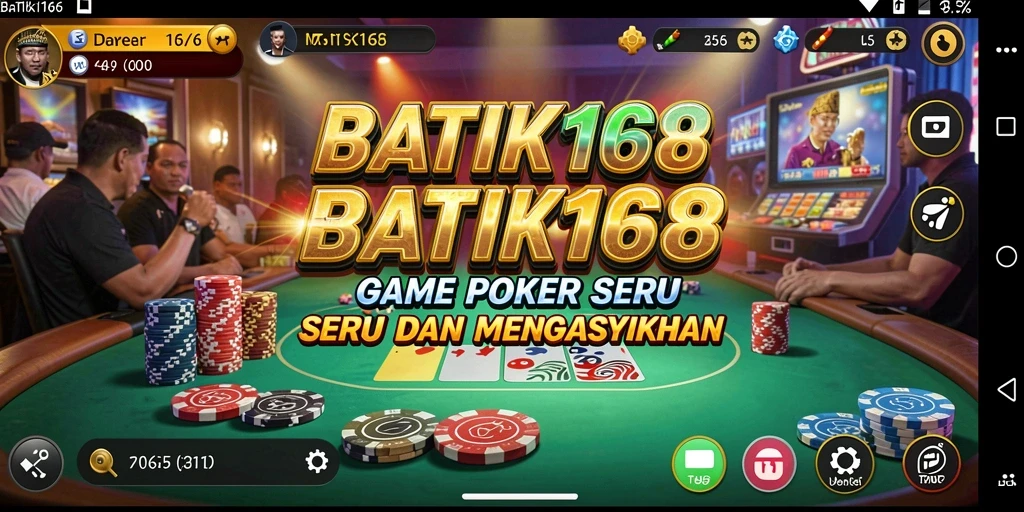 Tampilan screenshot utama BATIK168 saat bermain Poker yang seru.