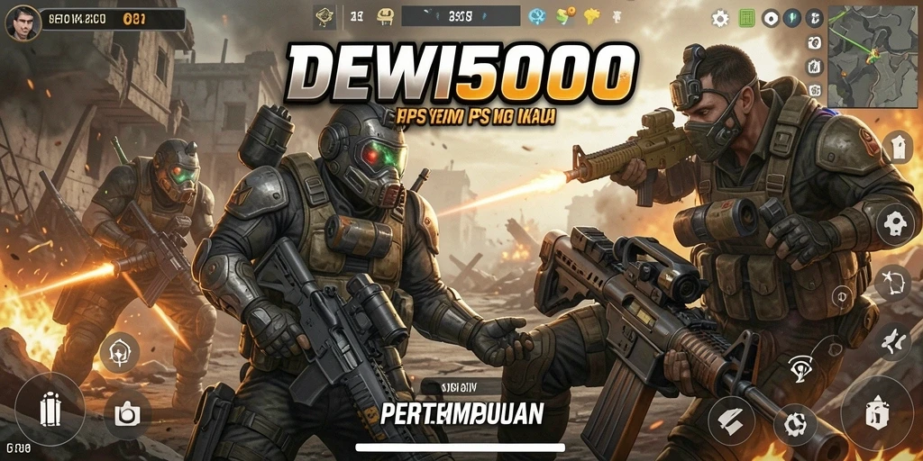 Gameplay intens DEWI5000 dengan aksi pertempuran yang mendebarkan.