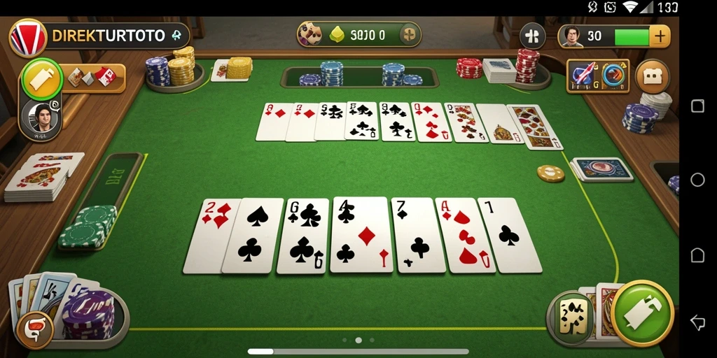 Screenshot utama DIREKTURTOTO menampilkan keseruan bermain Gaple secara online.