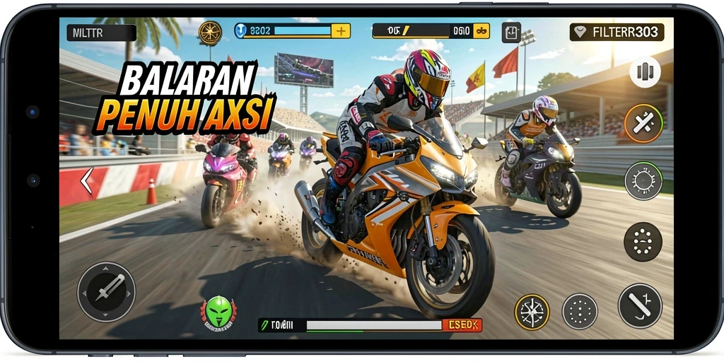 Tampilan gameplay yang seru dan mendebarkan dari FILTER303.
