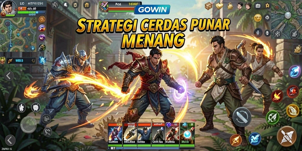 Gameplay GOWIN yang intens dan menantang di layar.