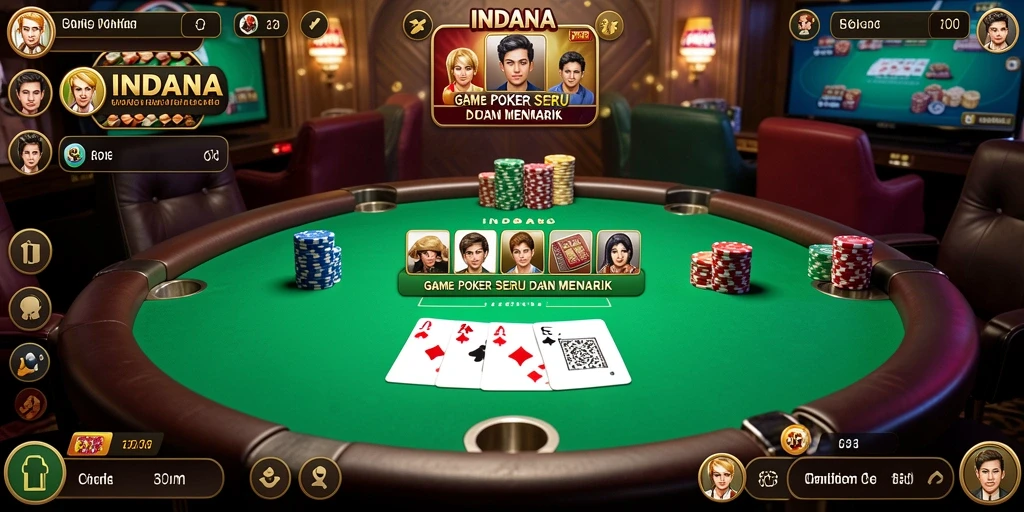 Tangkapan layar gameplay poker mengasyikkan dari INDAAA.