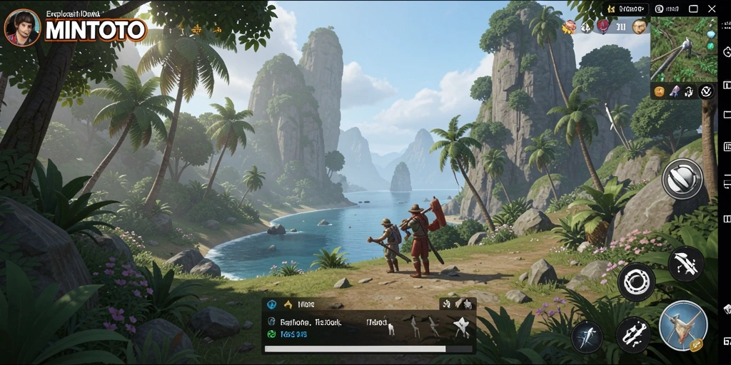 Gameplay MINTOTO dengan eksplorasi dunia terbuka yang kaya.