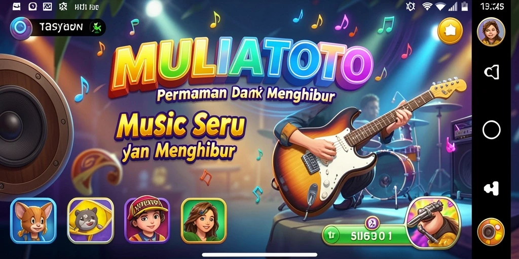 Screenshot MULIATOTO menampilkan gameplay menarik saat bersaing dalam musik.
