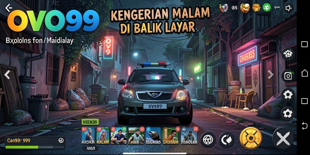 Gameplay OVO99 menampilkan suasana mencekam dan karakter yang menyeramkan.