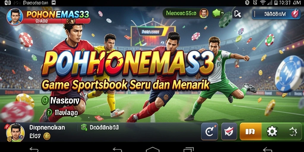Screenshot gameplay POHONEMAS33 menampilkan berbagai pilihan taruhan olahraga.
