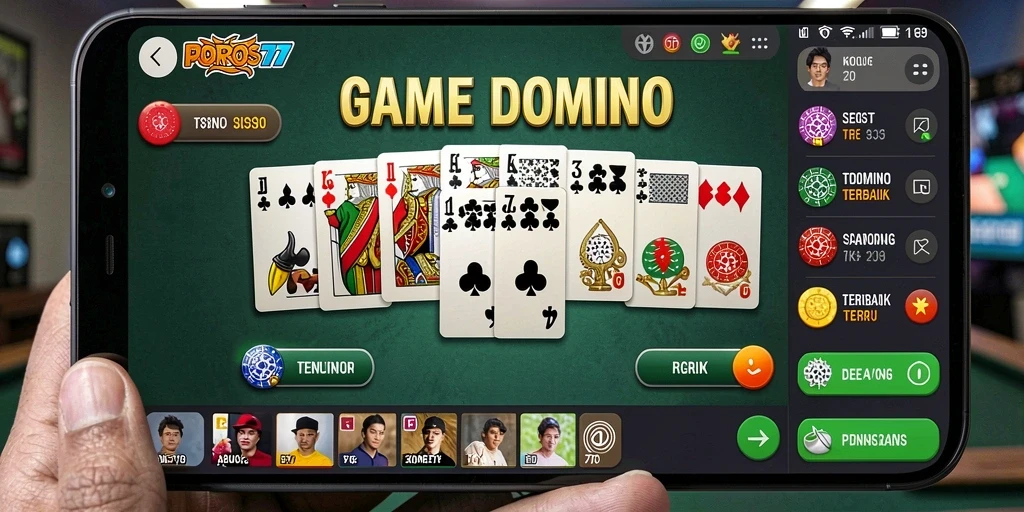 Tampilan seru gameplay Domino di POROS77.