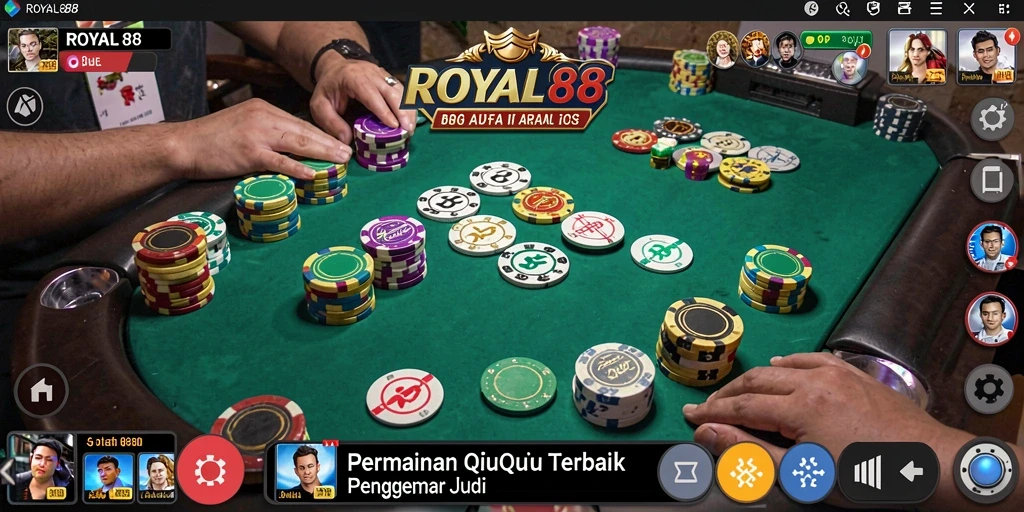 Tampilan gameplay menarik dari aplikasi QiuQiu ROYAL88.