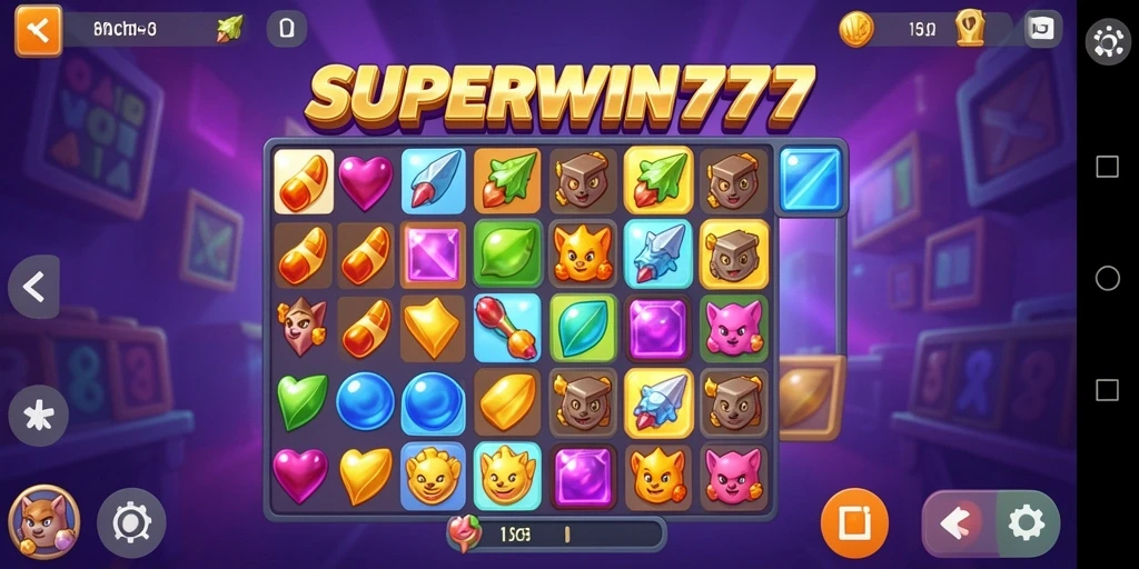 Gameplay seru dan berwarna-warni dari SUPERWIN777 Match-3.