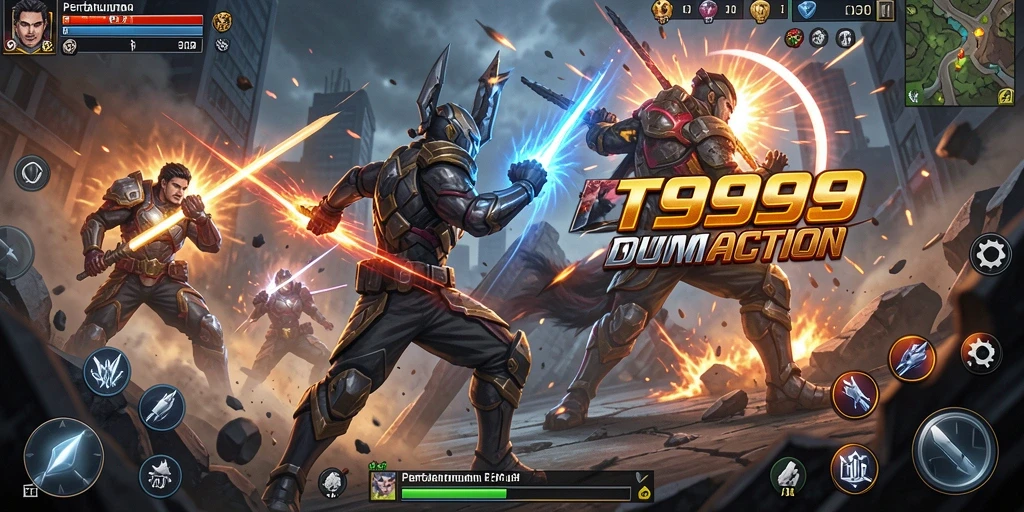 Gameplay T9999 yang penuh aksi dan pertarungan mendebarkan.