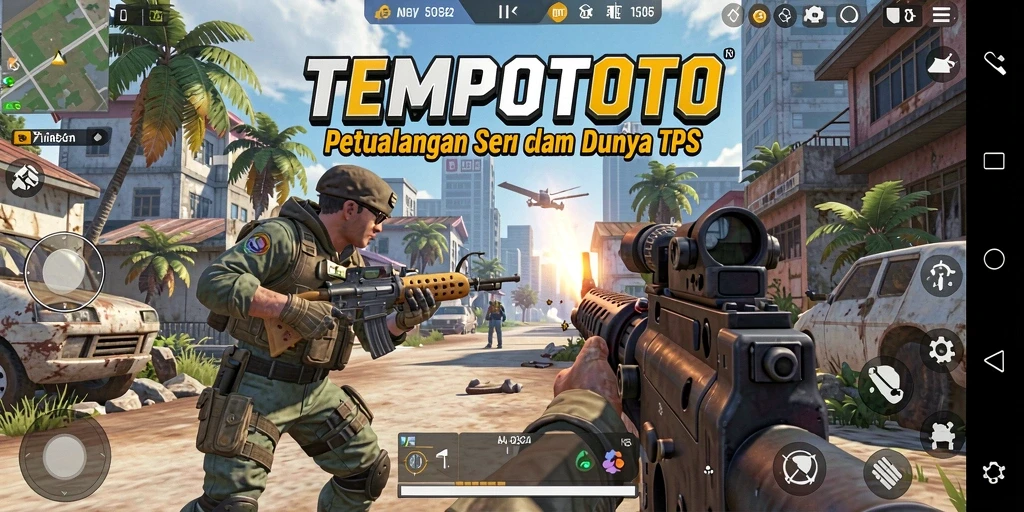 Screenshot gameplay yang mengesankan dari TEMPOTOTO dalam aksi TPS.