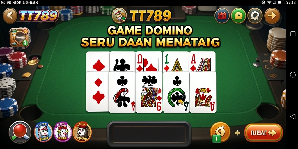 Tampilan gameplay domino yang seru dan mendebarkan.