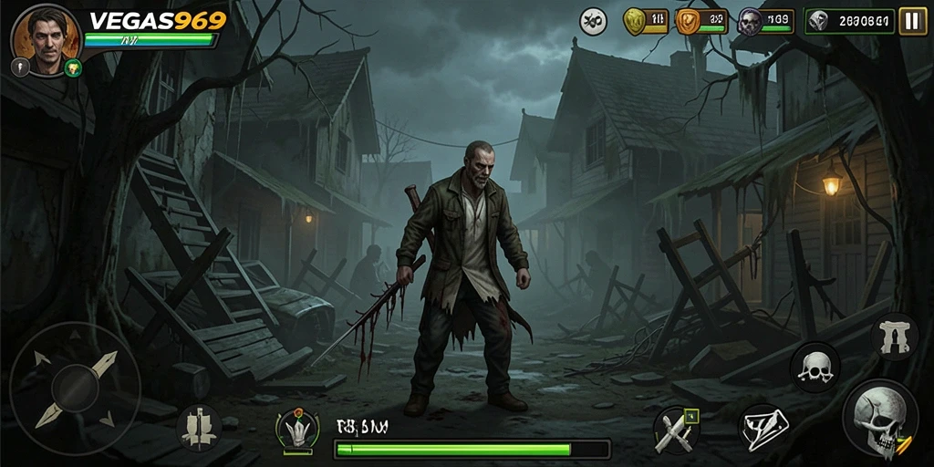 Tampilan mencekam dari gameplay <strong>VEGAS969</strong> menampilkan suasana menyeramkan.