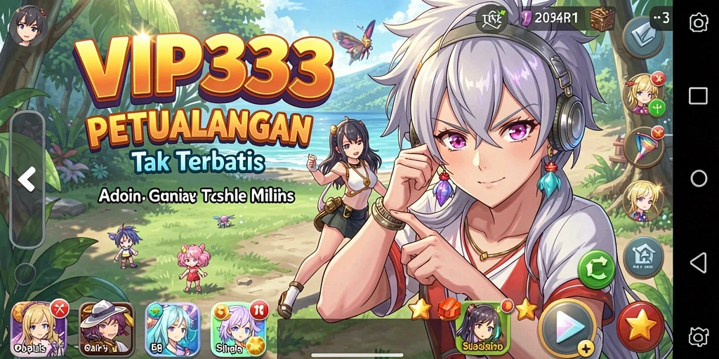 Screenshot gameplay VIP333 menampilkan karakter anime yang beraksi.